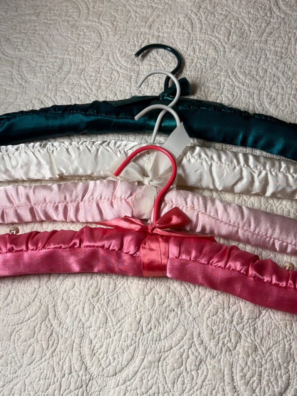 Vintage Satin Hangers Set of 4